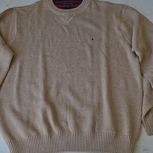 Y2K Tommy Hilfiger Sweater Men's Large Embroidered Flag Crest Cotton Crew